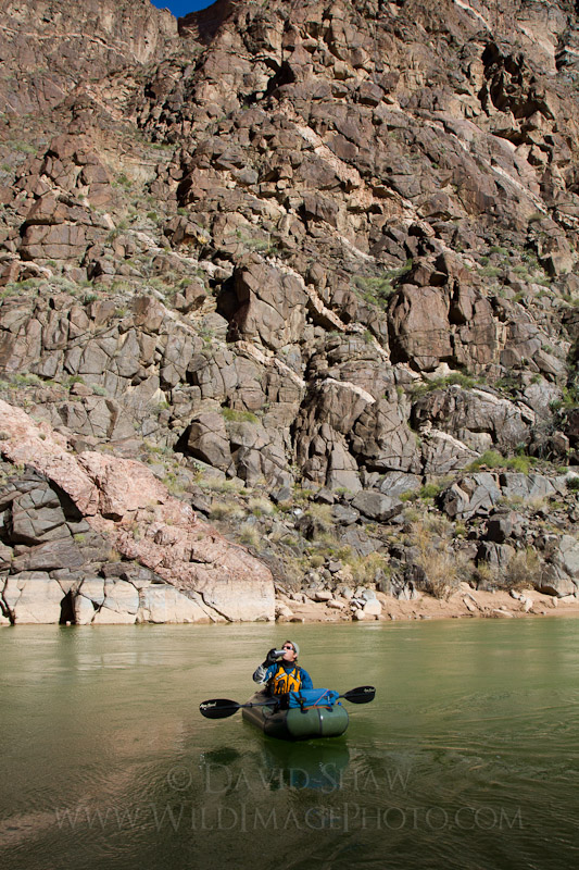 Patrick takes a breather after running a few rapids in his packraft.